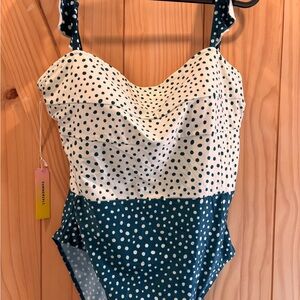 Summersalt Women’s Polka Dot One Piece - Blue and White